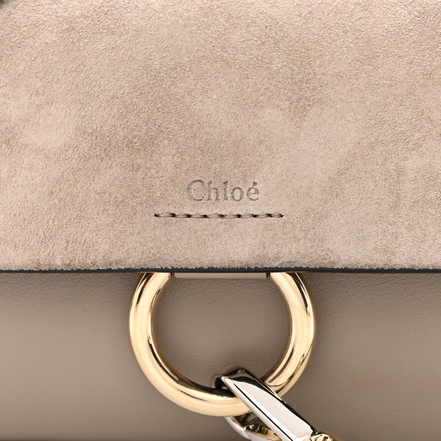 Chloe Suede Calfskin Mini Faye Shoulder Bag Motty Grey 8 of 10