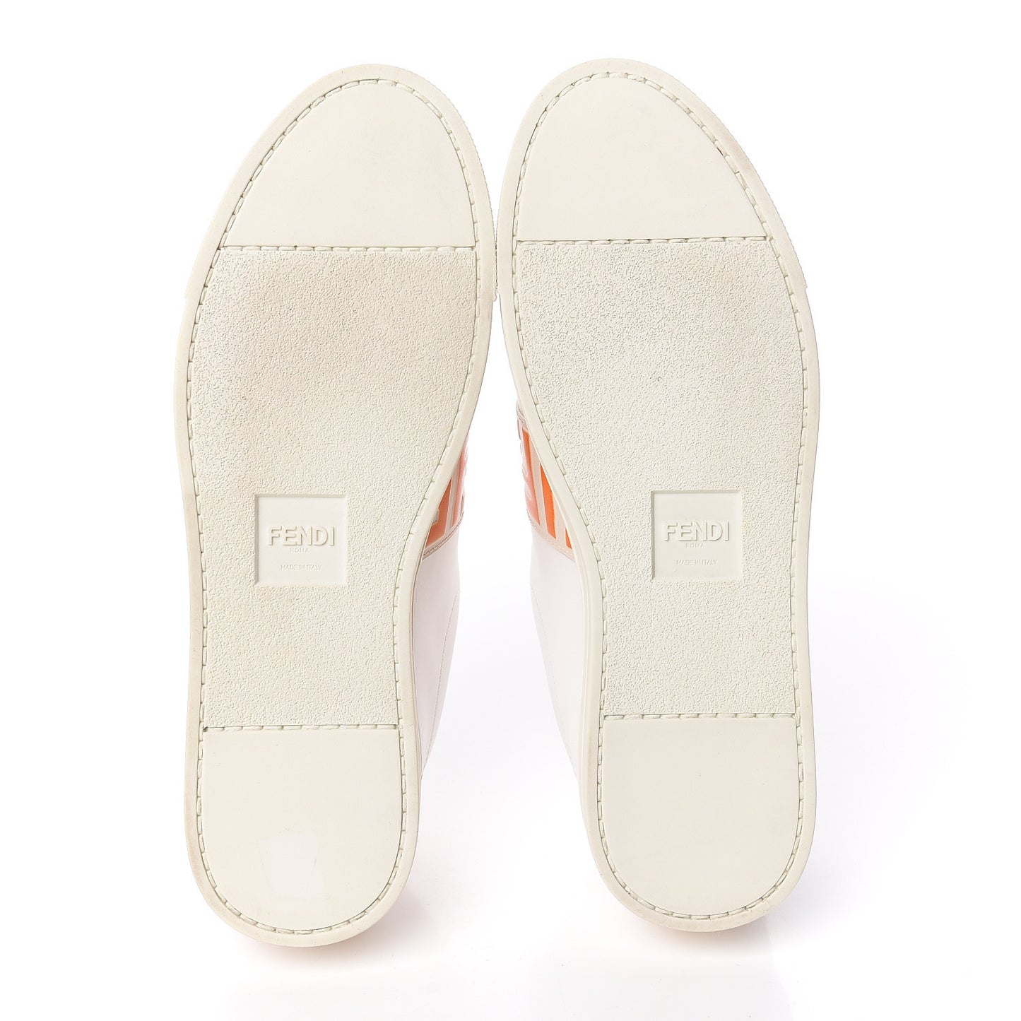 Vitello FF Embossed Womens Slip On Sneakers 40 Ultra White Camelia Aranciata