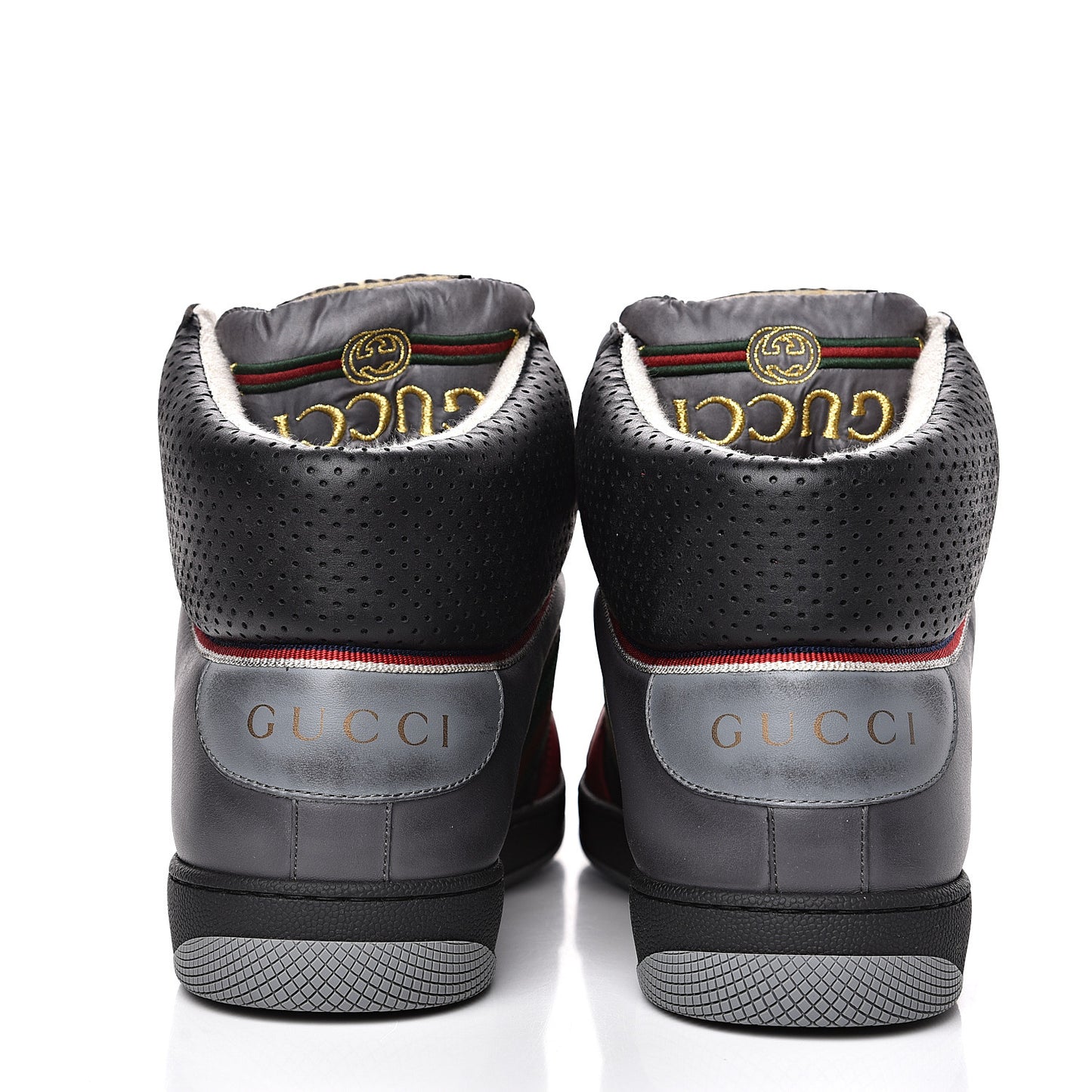 Miro Soft Calfskin Web Mens Screener High Top Sneakers 8 Light Hibiscus Red Black Foggy Grey