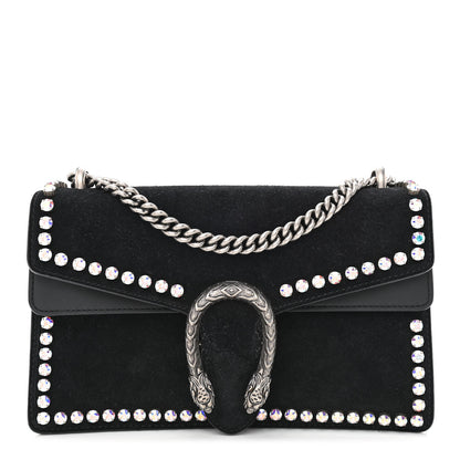 Gucci Suede Crystal Small Dionysus Shoulder Bag Black 1 of 11