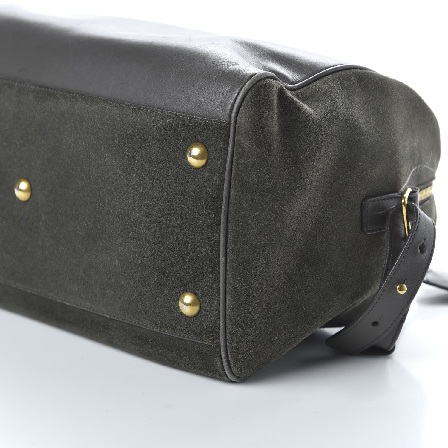 Saint Laurent Calfskin Suede Classic Duffle 6 Khaki 8 of 11