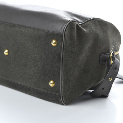 Saint Laurent Calfskin Suede Classic Duffle 6 Khaki 8 of 11