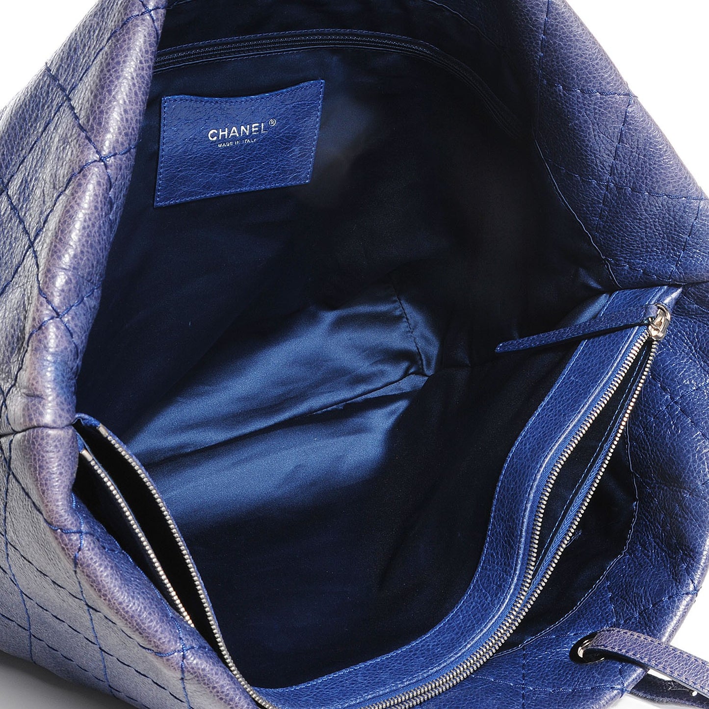 Glazed Calfskin XL on the Road Tote Dark Blue