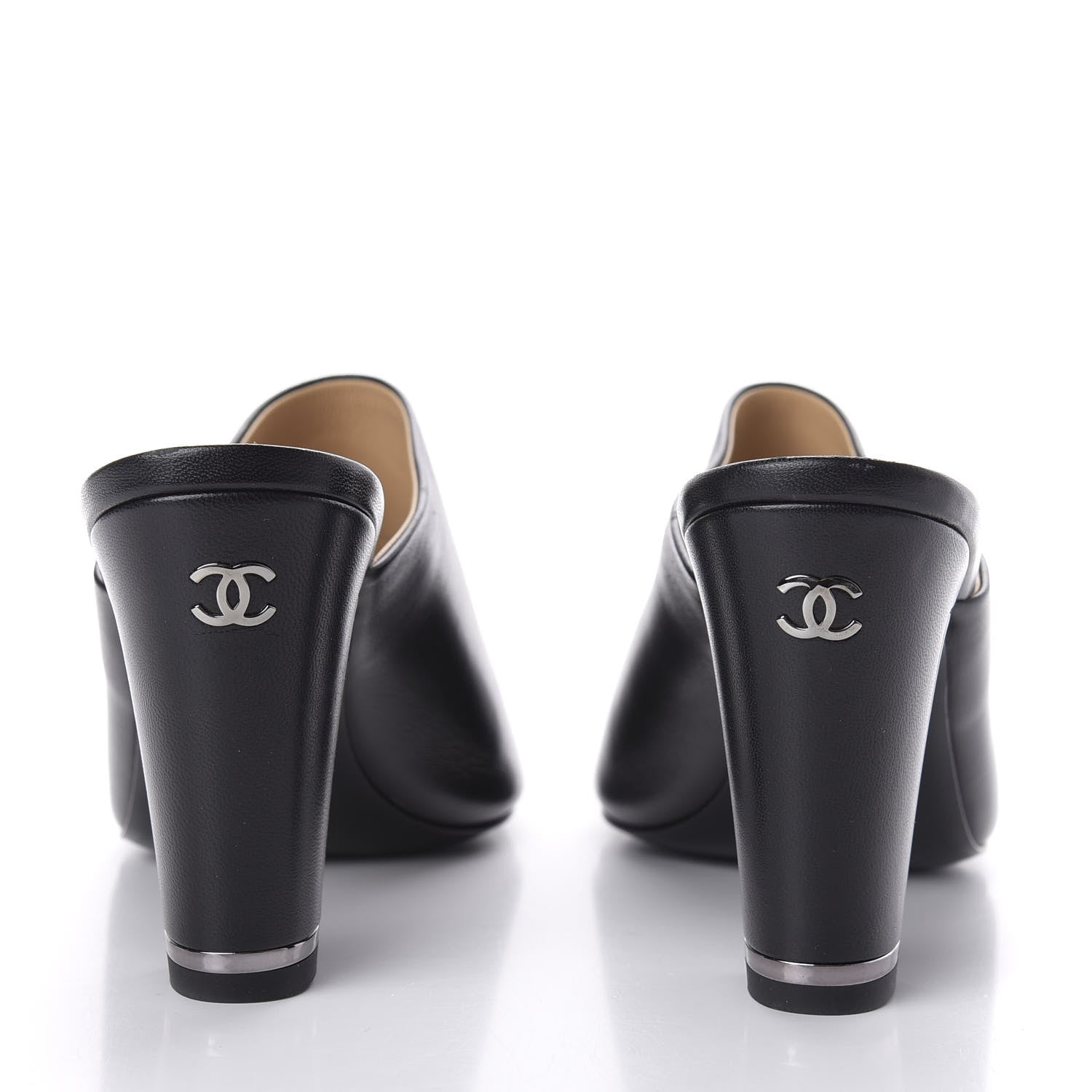 Chanel Lambskin Cap Toe Mules 38 Black 6 of 9