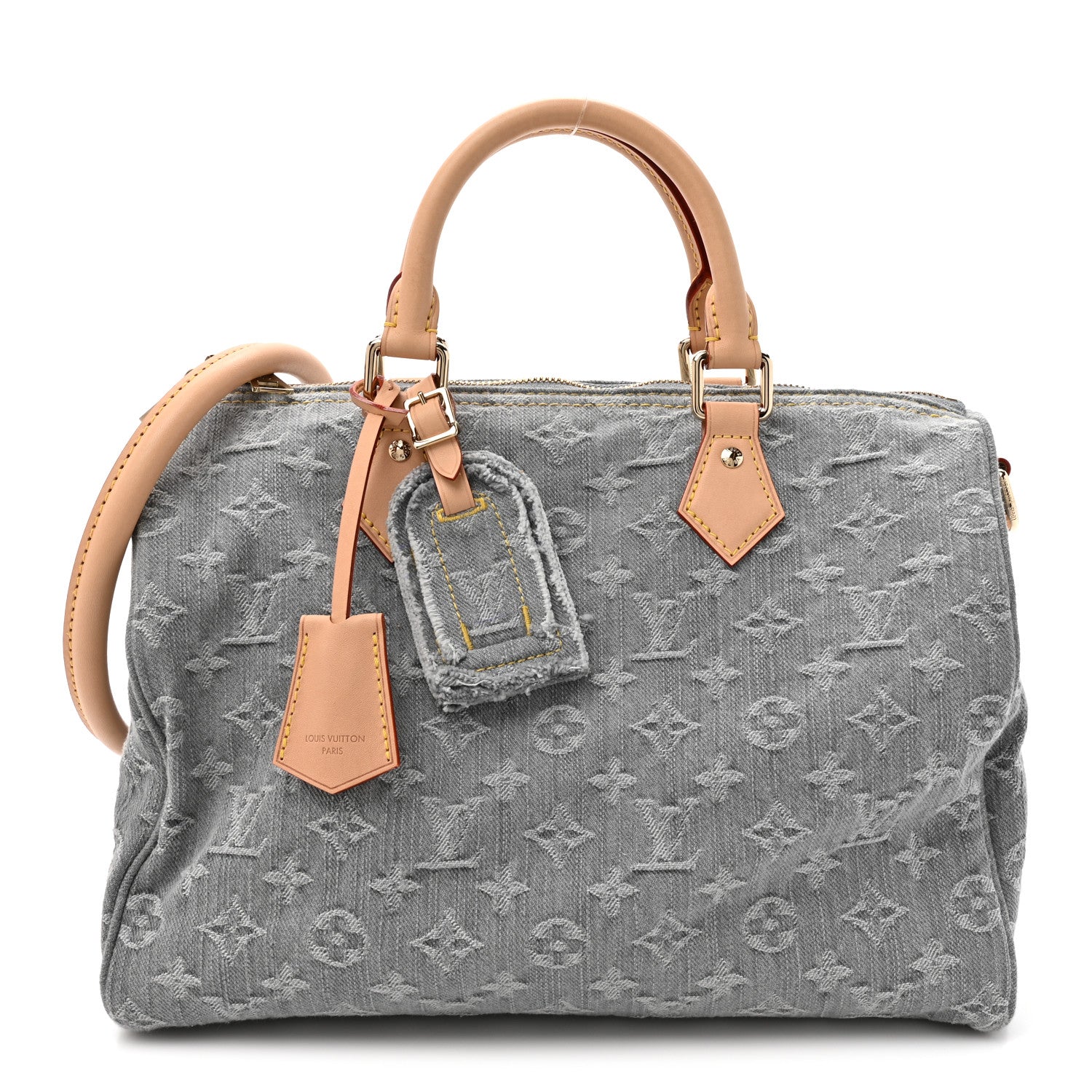 Louis Vuitton Monogram Denim Speedy Soft 30 Washed Gray 1 of 9