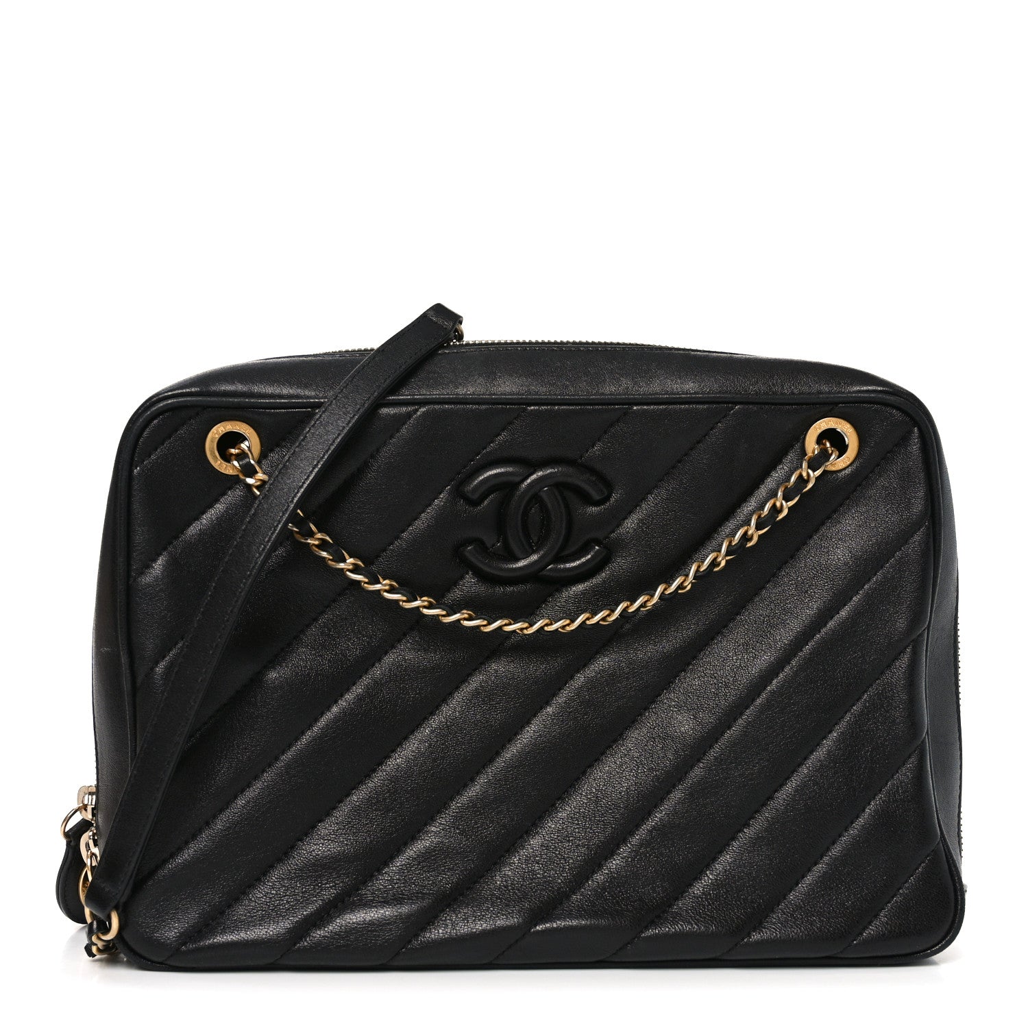 Chanel Lambskin Quilted Coco Vintage Camera Case Black 1 of 10