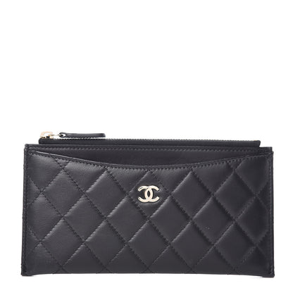 Chanel Lambskin Quilted Classic Zip Pouch Black 1 of 7