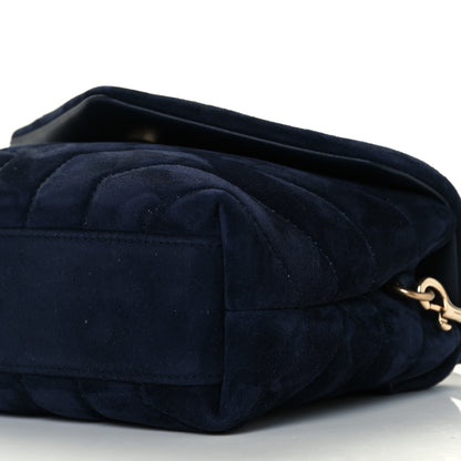 Saint Laurent Suede Y Quilted Monogram Toy Loulou Crossbody Bag Navy 12 of 13