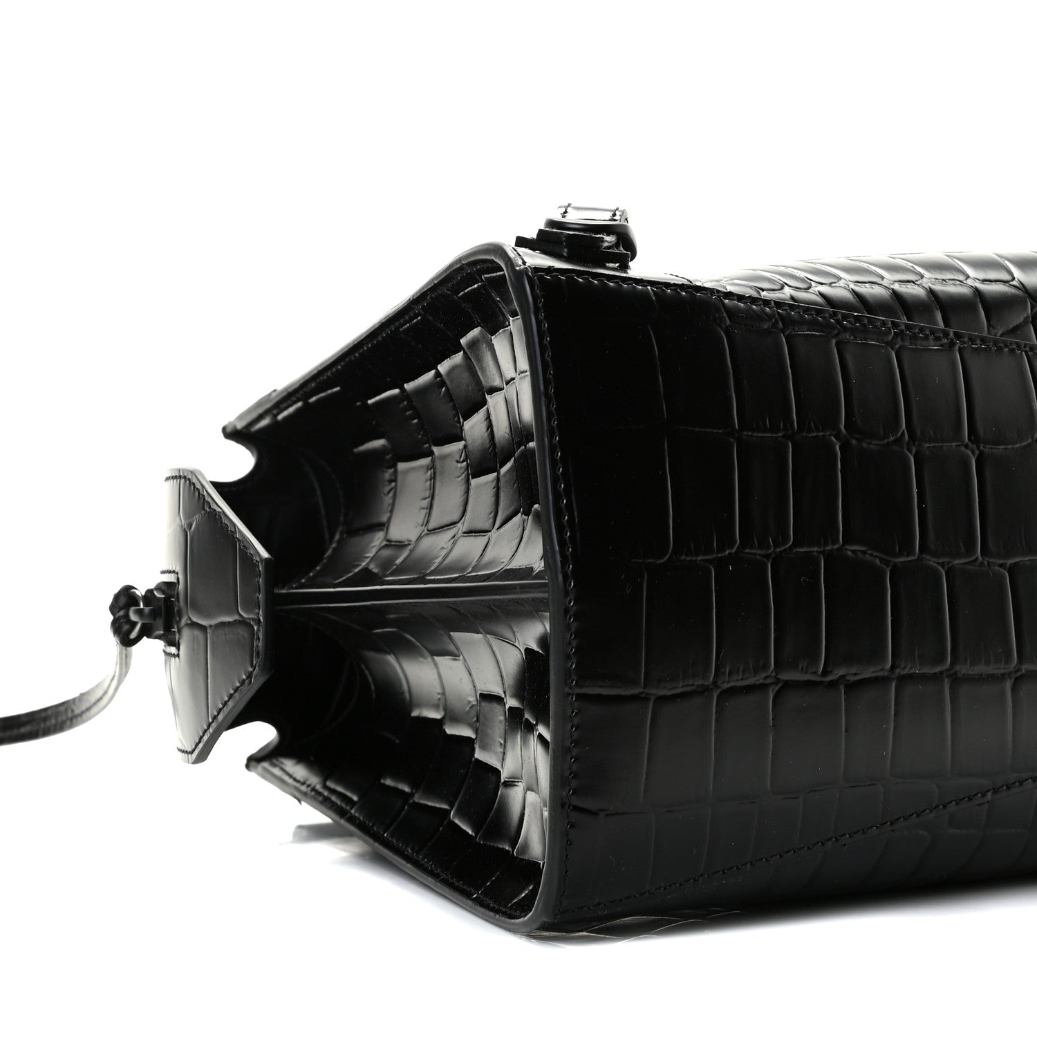 Balenciaga Semi Shiny Calfskin Crocodile Embossed Neo Classic Black Hardware S City Black 6 of 10