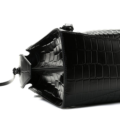 Balenciaga Semi Shiny Calfskin Crocodile Embossed Neo Classic Black Hardware S City Black 6 of 10
