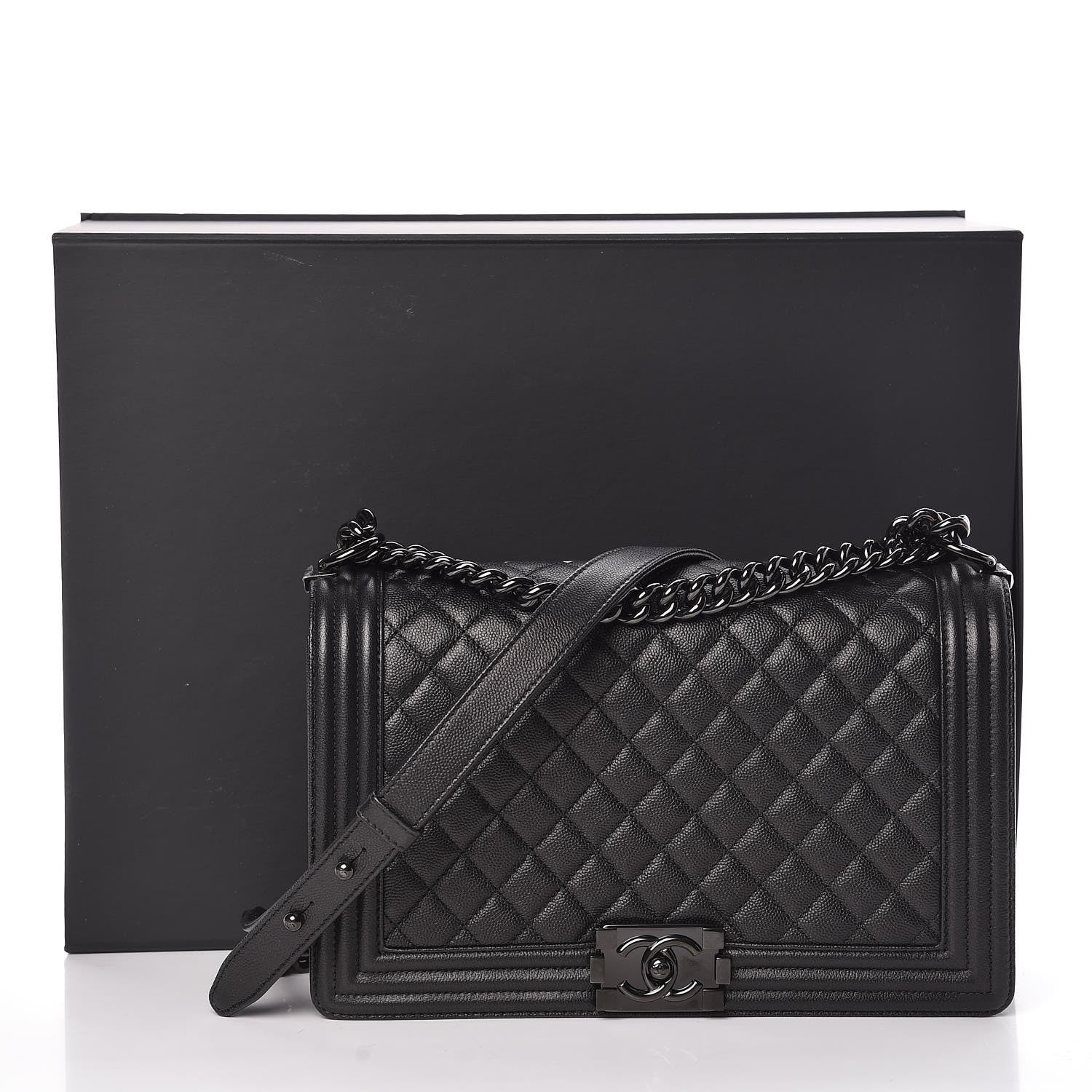 Chanel Caviar Quilted New Medium Boy Flap So Black 11 of 11
