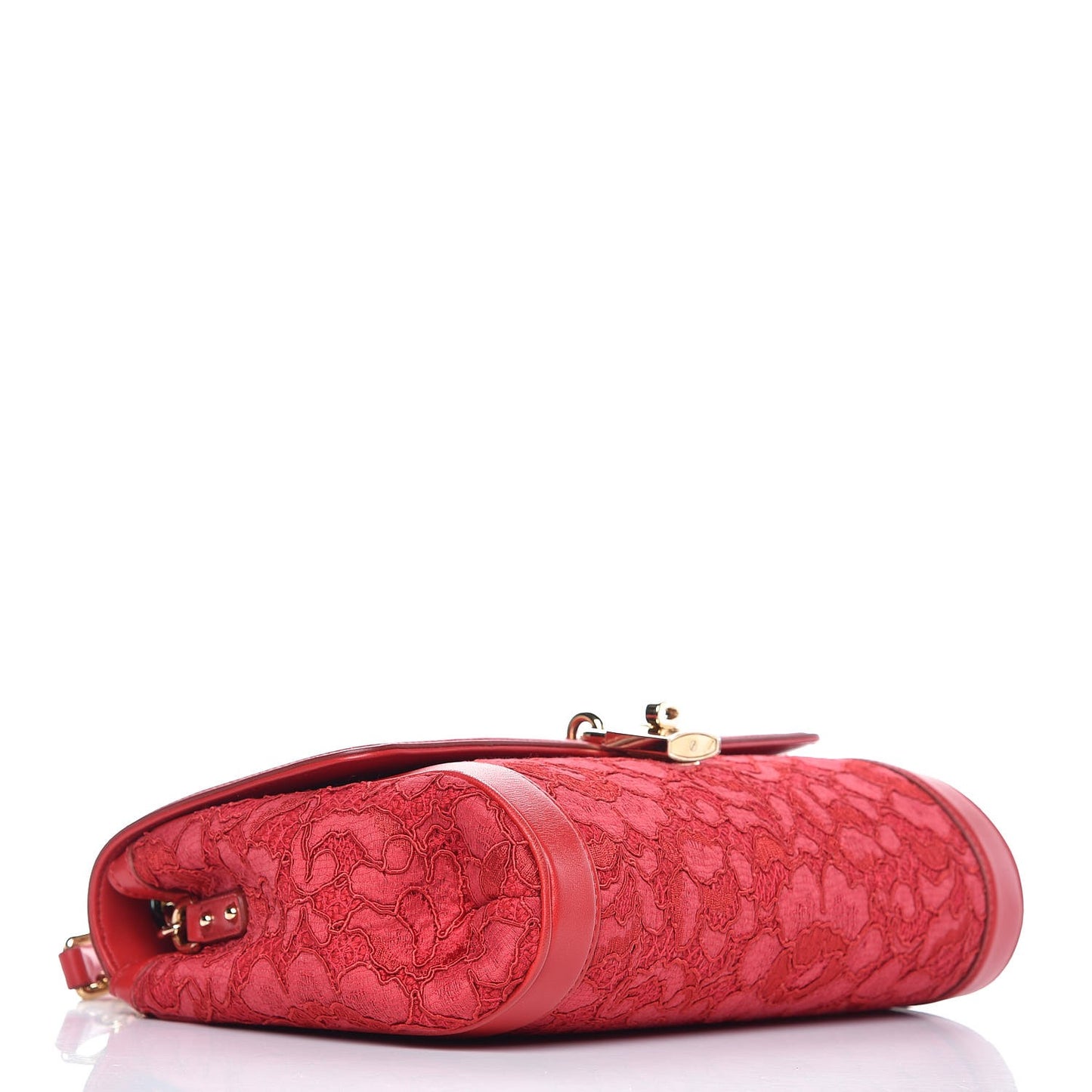 Lambskin Lace Miss Dolce Shoulder Bag Red