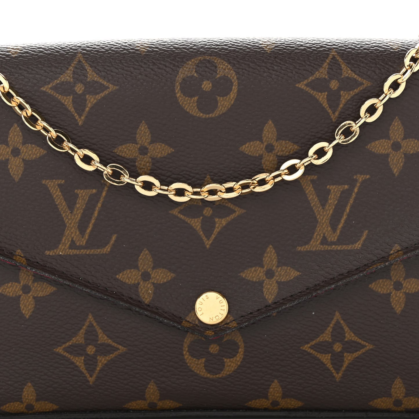 Monogram Pochette Felicie Chain Wallet Fuchsia