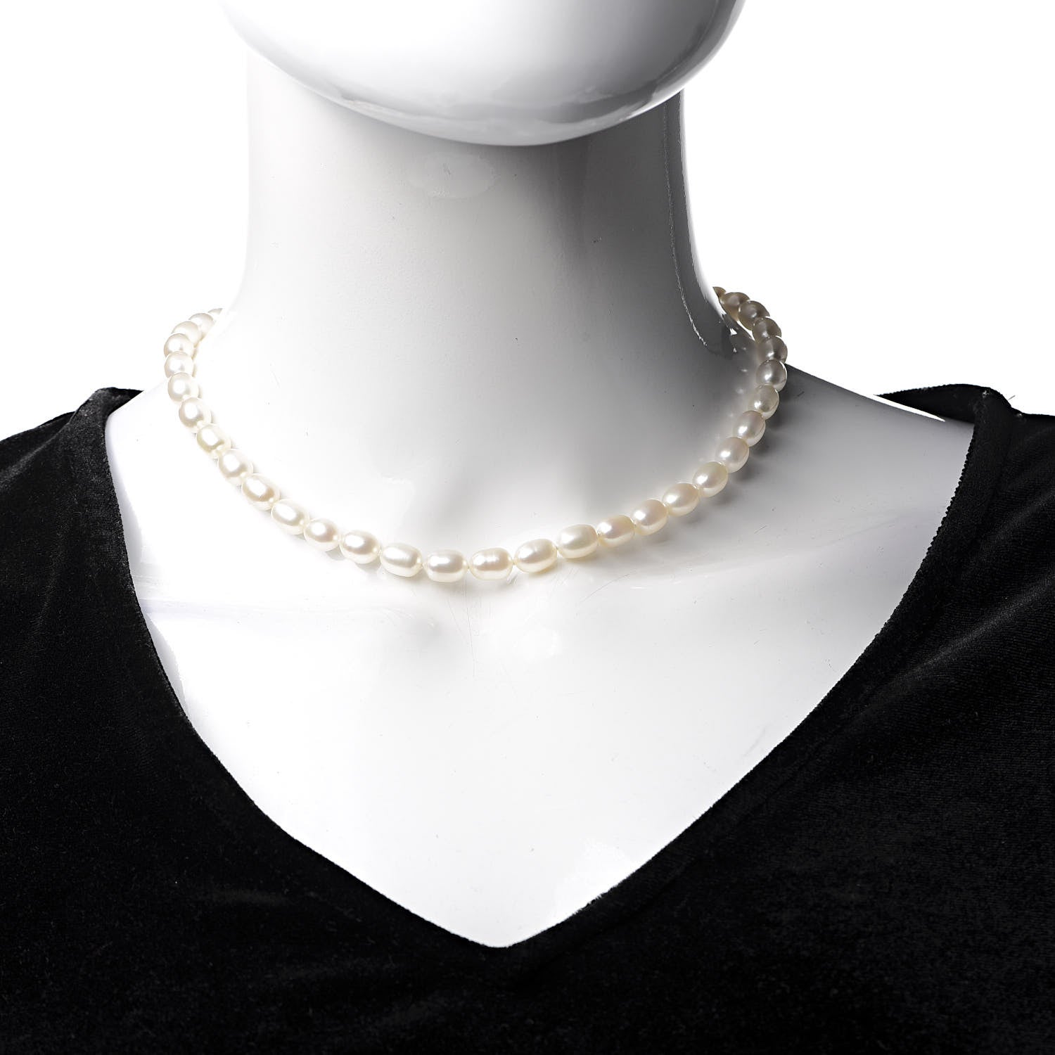 Tiffany Sterling Silver Pearl 7mm Strand Twist Clasp Necklace 2 of 6