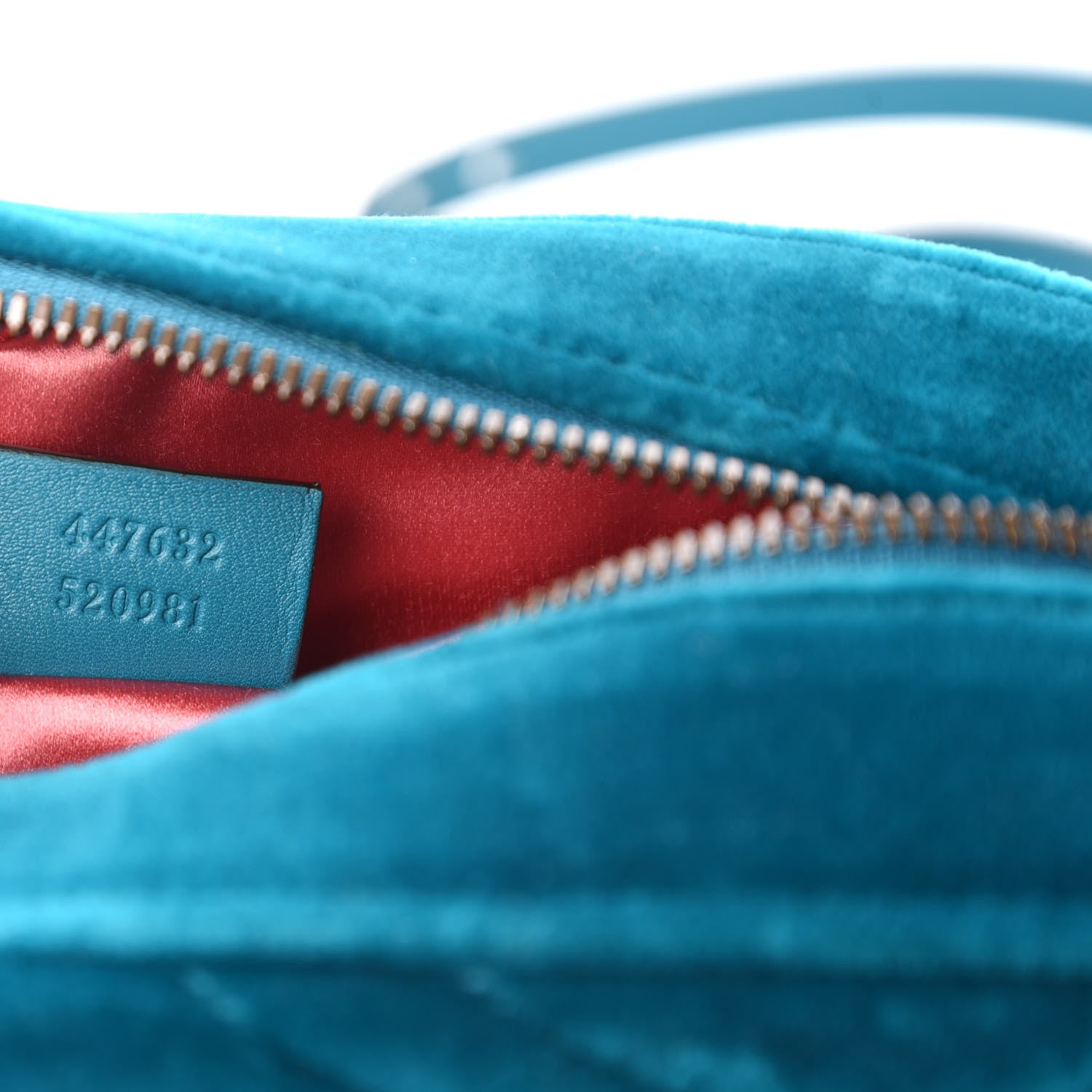 Gucci Velvet Matelasse Small GG Marmont Chain Shoulder Bag Pavone Cyan 9 of 10