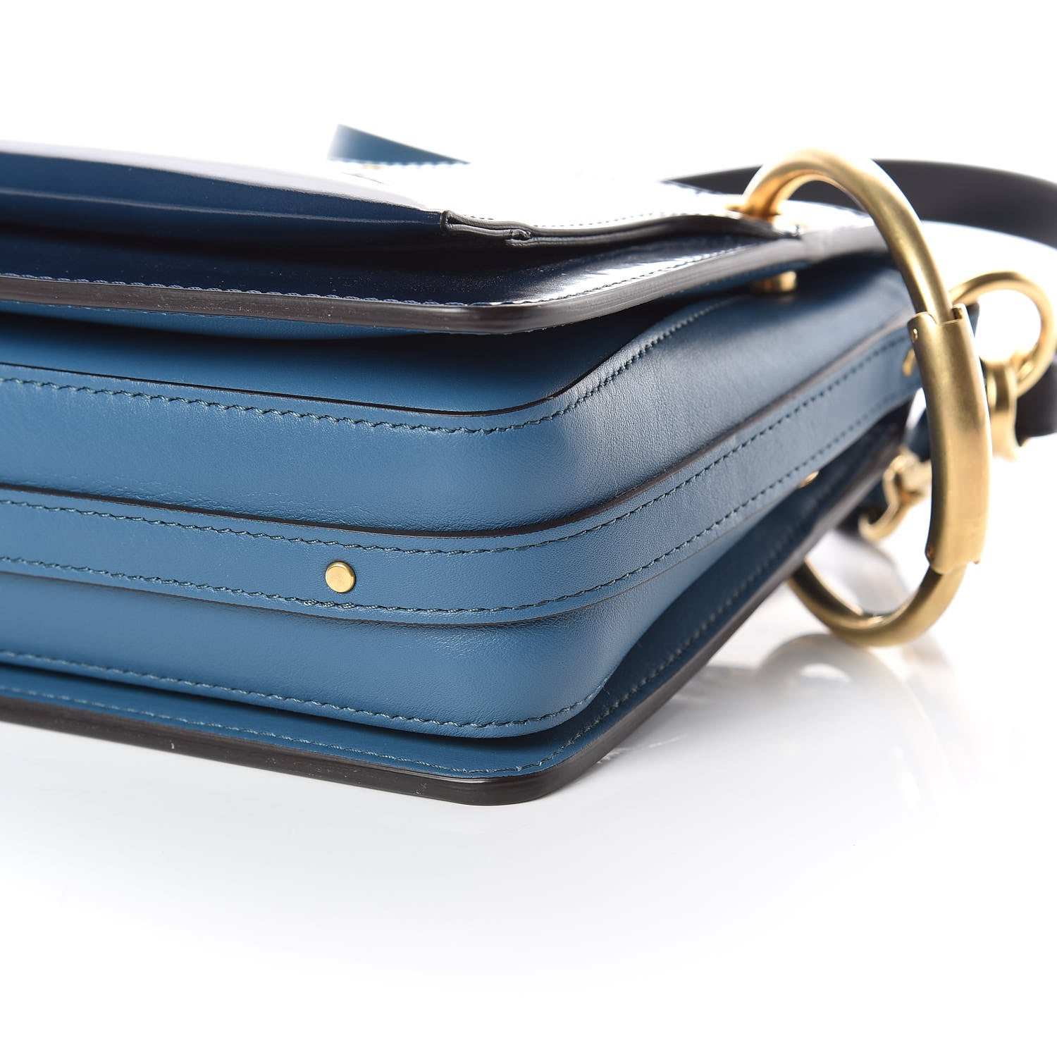 Chloe Glossy Lambskin Small Roy Bag Vinyl Blue 6 of 8