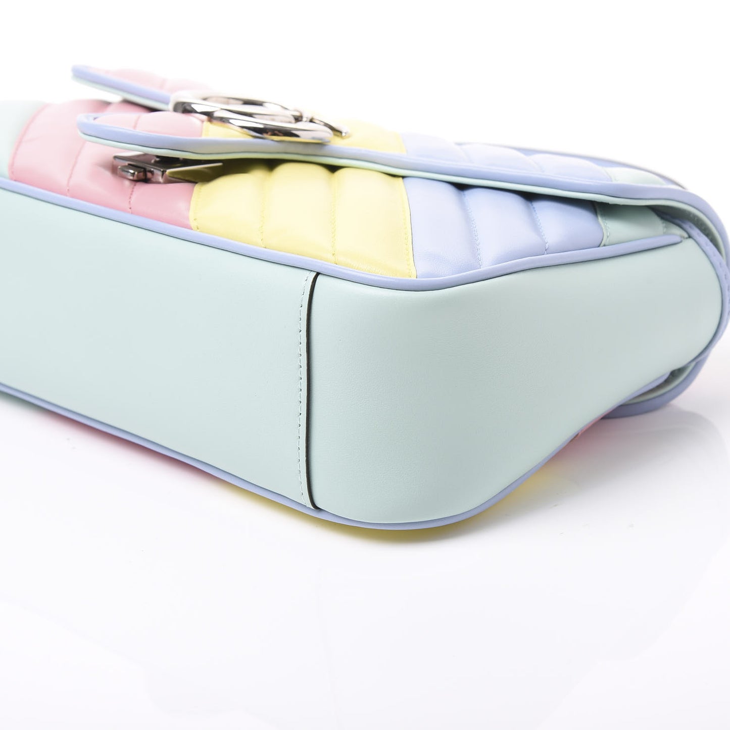 Calfskin Matelasse Diagonal Small GG Marmont Shoulder Bag Multicolor Pastel