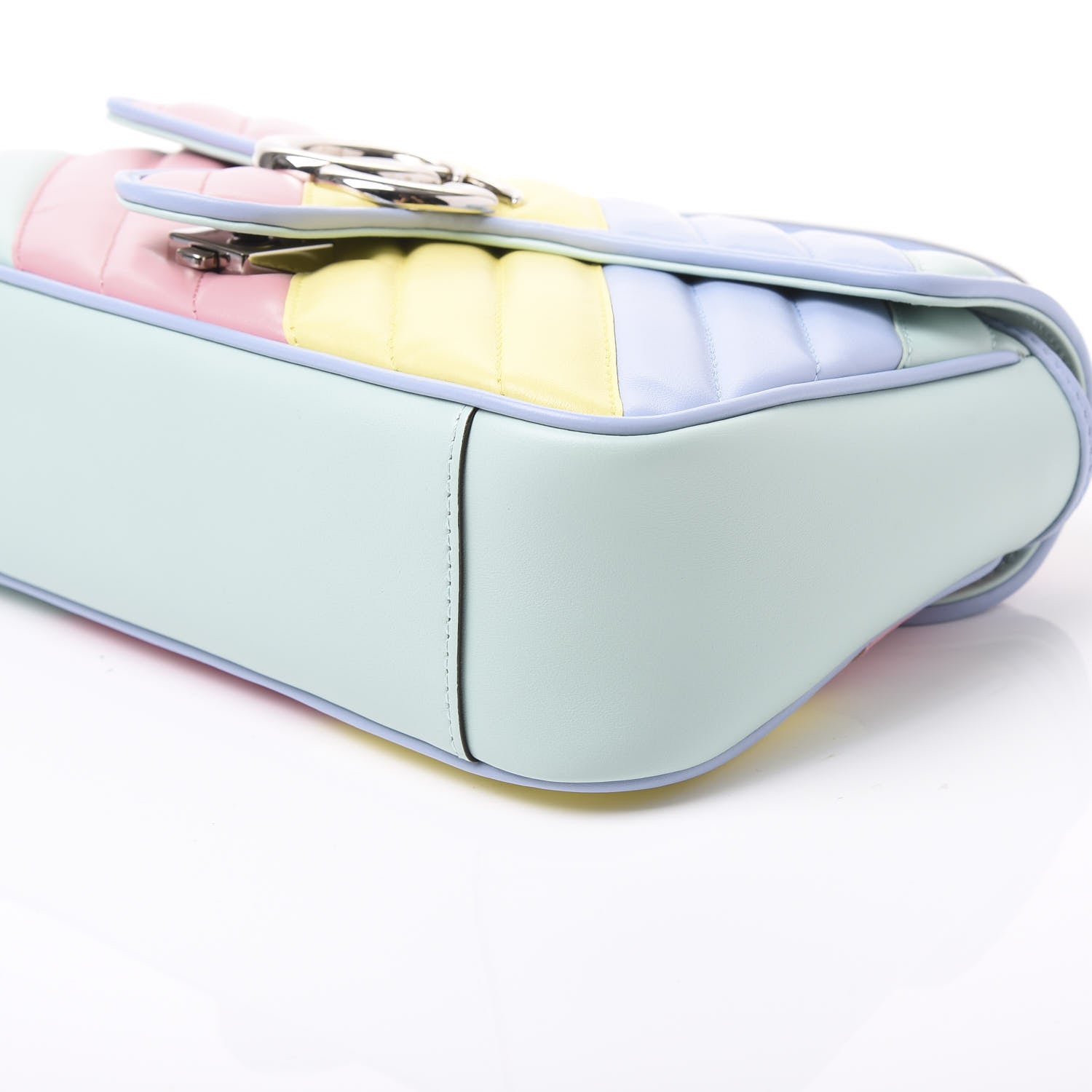 Gucci Calfskin Matelasse Diagonal Small GG Marmont Shoulder Bag Multicolor Pastel 6 of 9