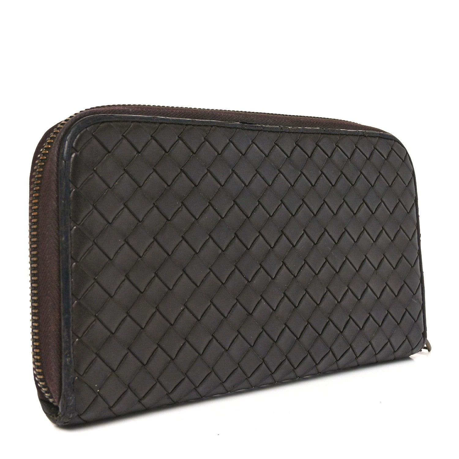 Bottega Veneta Nappa Intrecciato Zip Around Wallet Brown 3 of 12