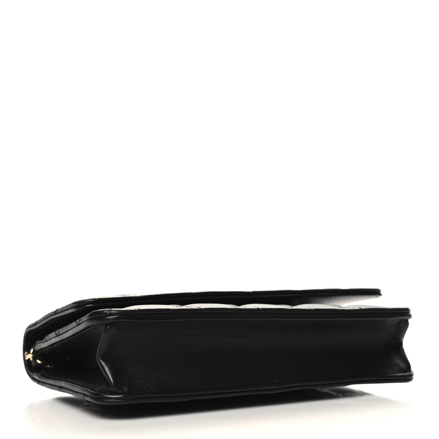 Lambskin Quilted Wallet On Chain WOC Black
