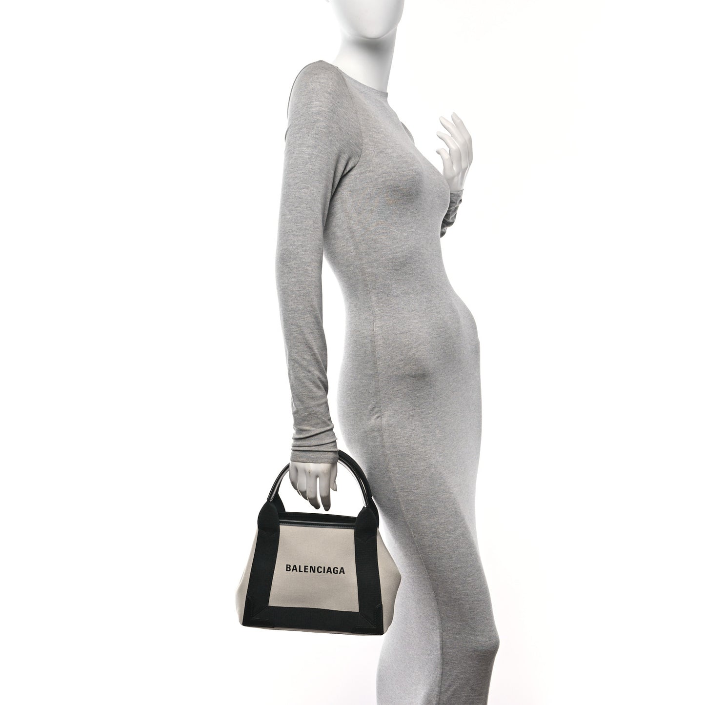 Cotton Canvas Satin Calfskin XS  White Black