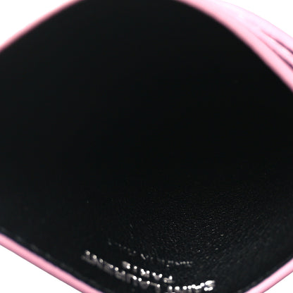 Saint Laurent Metallic Calfskin Monogram Credit Card Case Pink 5 of 8