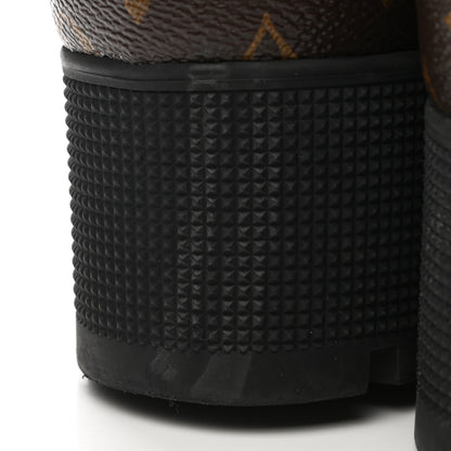 Louis Vuitton Suede Calfskin Monogram Calf Hair Laureate Platform Desert Boots 39 Black 5 of 11