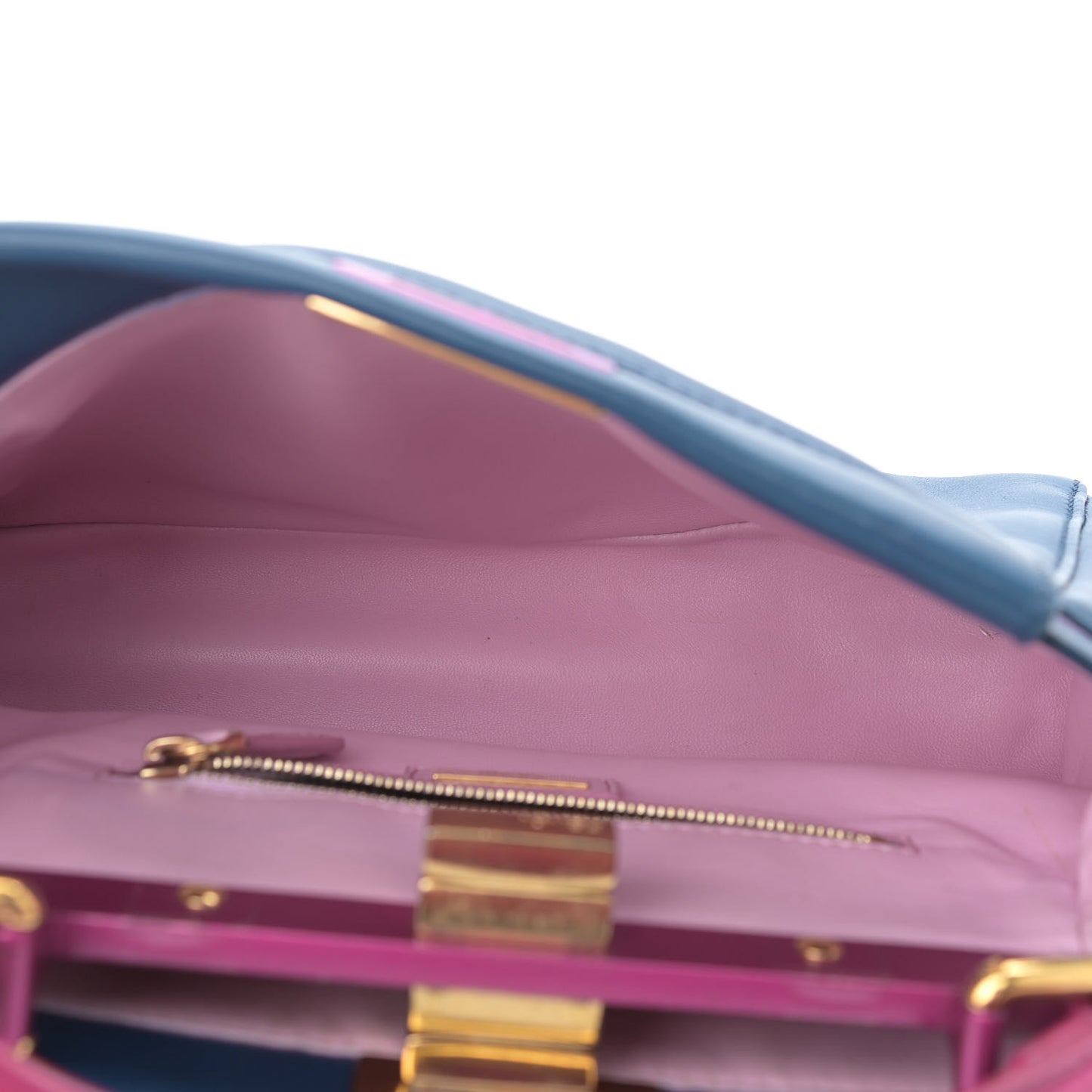 Nappa Colorblock Mini Peekaboo Iconic Satchel Iris Magenta Bubblegum