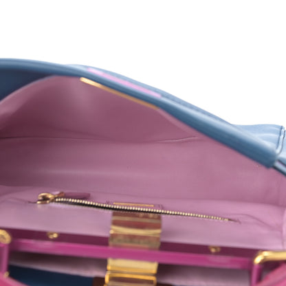 Fendi Nappa Colorblock Mini Peekaboo Iconic Satchel Iris Magenta Bubblegum 6 of 12
