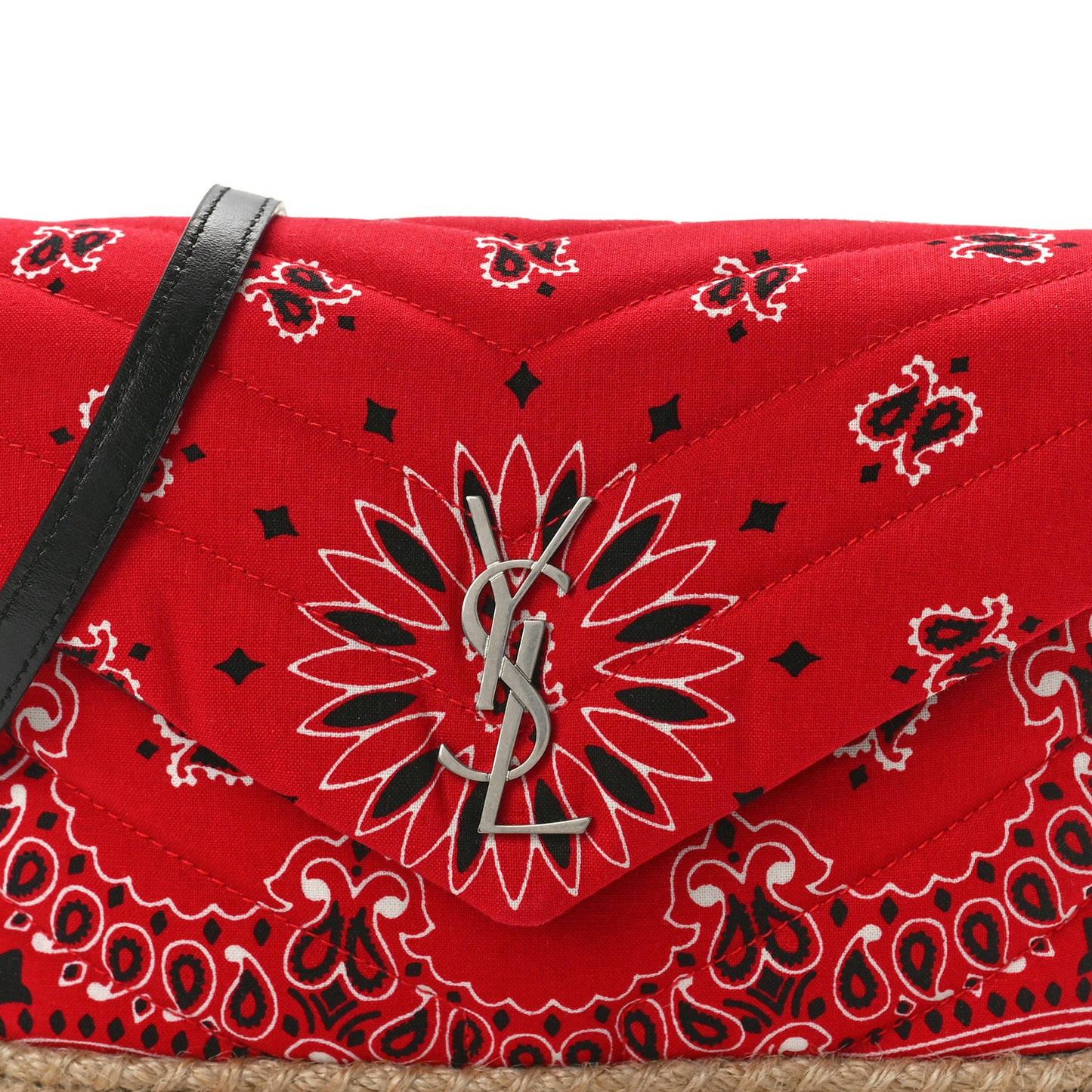 Cotton Bandana Y Quilted Monogram Toy Loulou Crossbody Bag Red