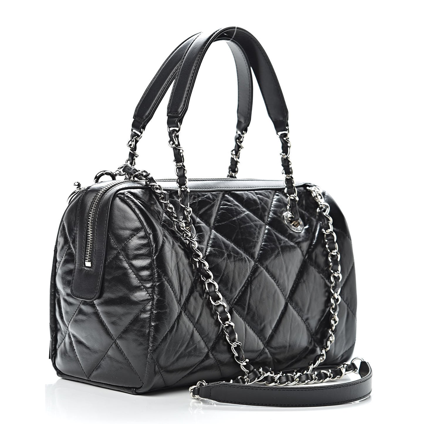 Calfskin Small Bowling Bag Black
