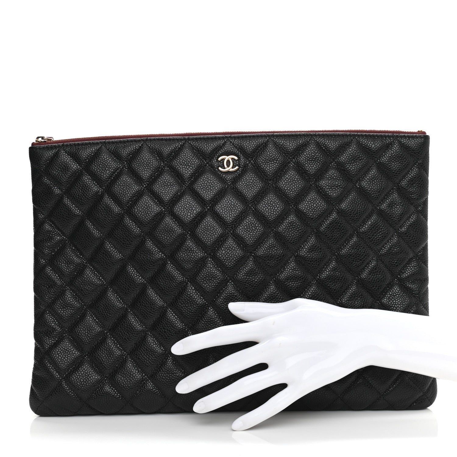 Chanel Caviar Quilted Large Cosmetic Case Black 2 of 7