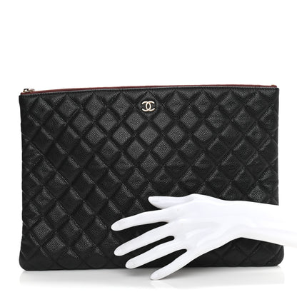 Chanel Caviar Quilted Large Cosmetic Case Black 2 of 7