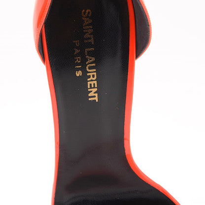 Saint Laurent Patent Calfskin Jane 80 Ankle Strap Sandals 40 Orange Fluo 7 of 9