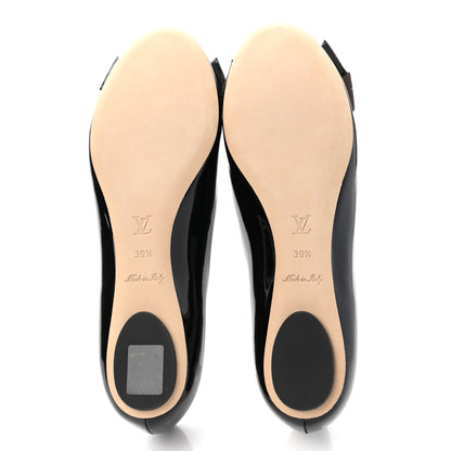 Louis Vuitton Patent Monogram Nylon Bow Popi Ballerina Flats 39.5 Black 5 of 9