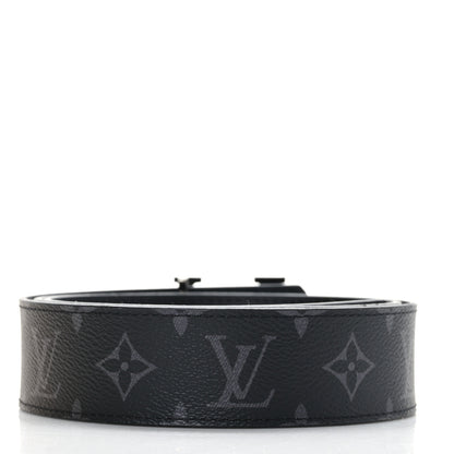 Louis Vuitton Monogram Eclipse Taigarama 40mm LV Initiales Reversible Belt 100 40 Black 2 of 5