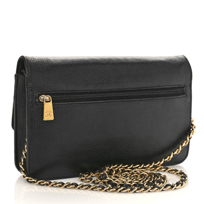 Chanel Caviar Timeless CC Wallet on Chain WOC Black 3 of 12
