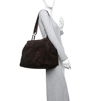 Chanel Suede CC Shoulder Bag Brown 2 of 10