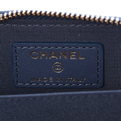 Chanel Iridescent Caviar Quilted Zip Coin Purse Blue 6 of 8