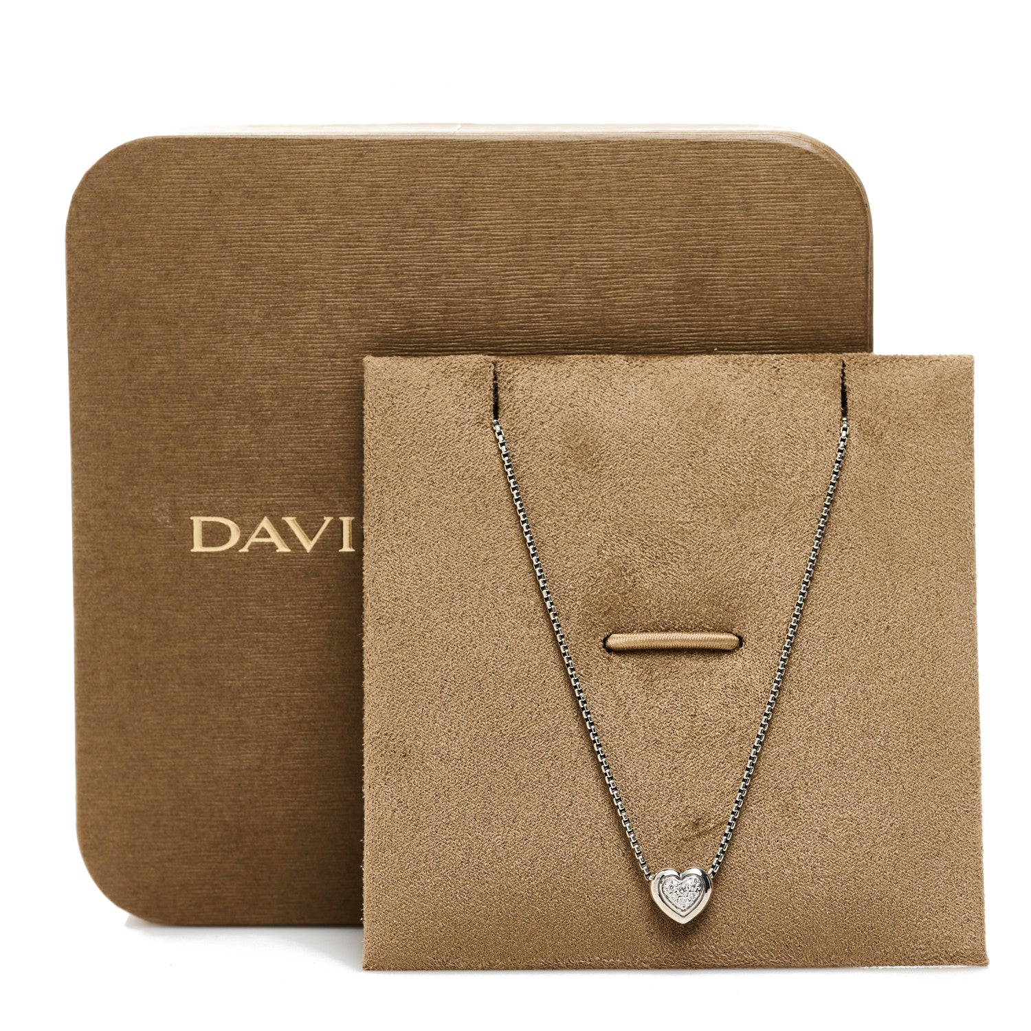David Yurman Sterling Silver Diamond Petite Pave Heart Necklace 6 of 6