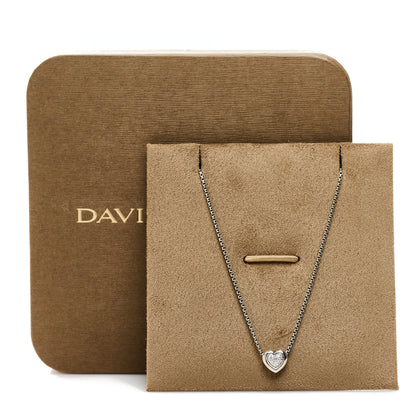 David Yurman Sterling Silver Diamond Petite Pave Heart Necklace 6 of 6