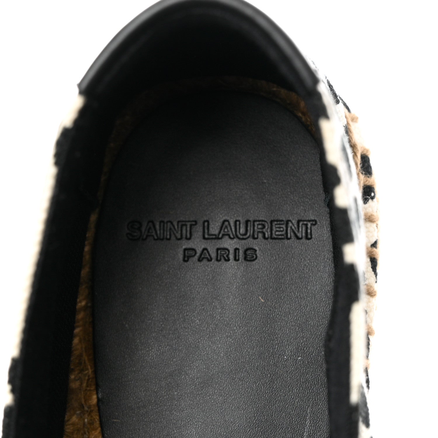 Saint Laurent Canvas Leopard Print Espadrilles 37.5 Latte Black 7 of 9