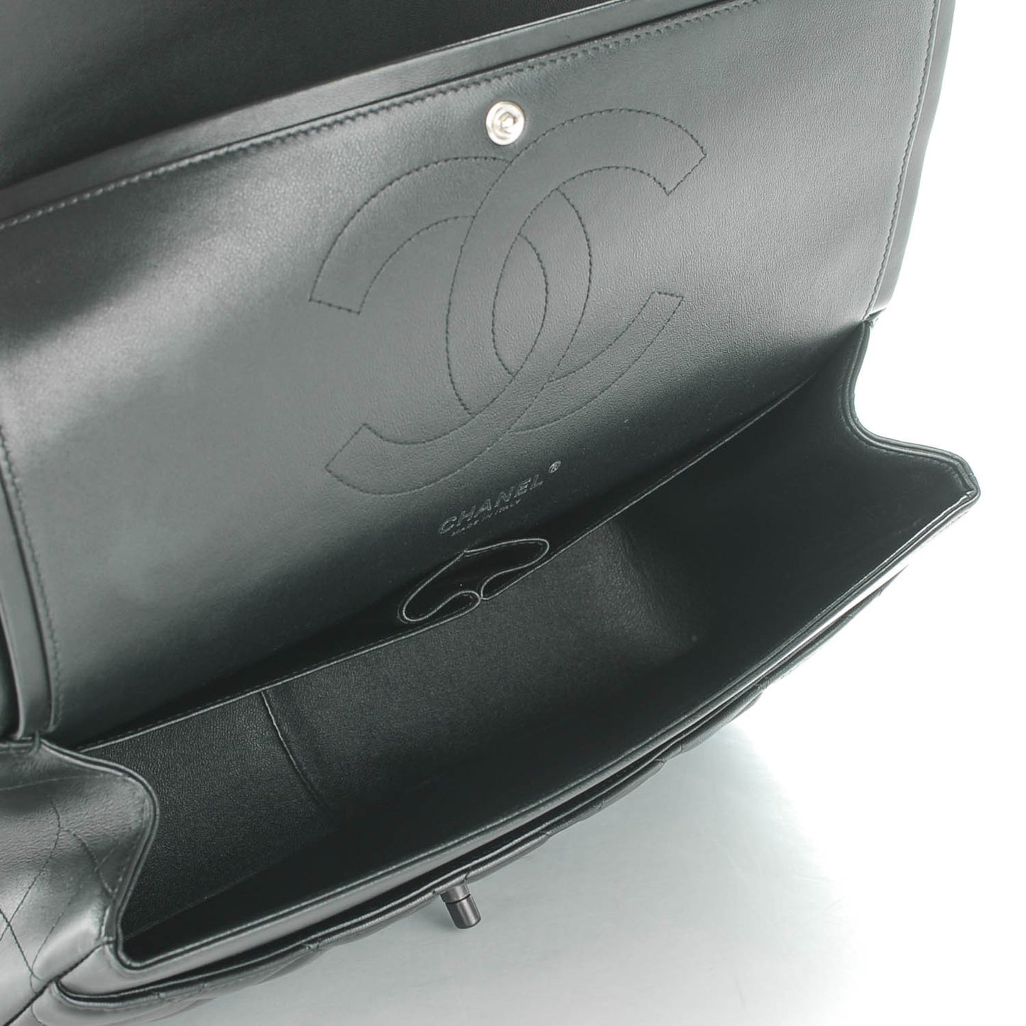 Lambskin Quilted Jumbo Double Flap So Black