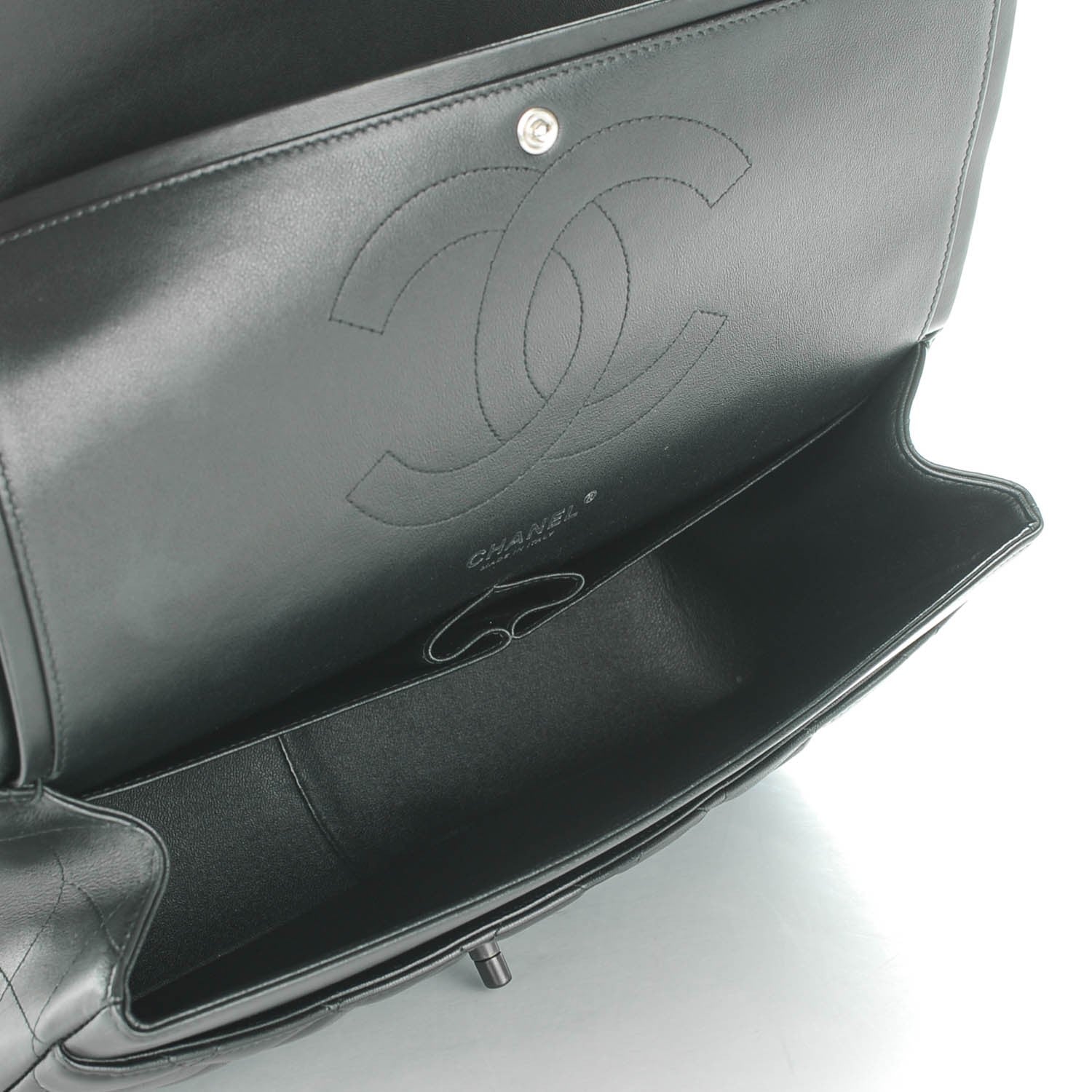 Chanel Lambskin Quilted Jumbo Double Flap So Black 7 of 8