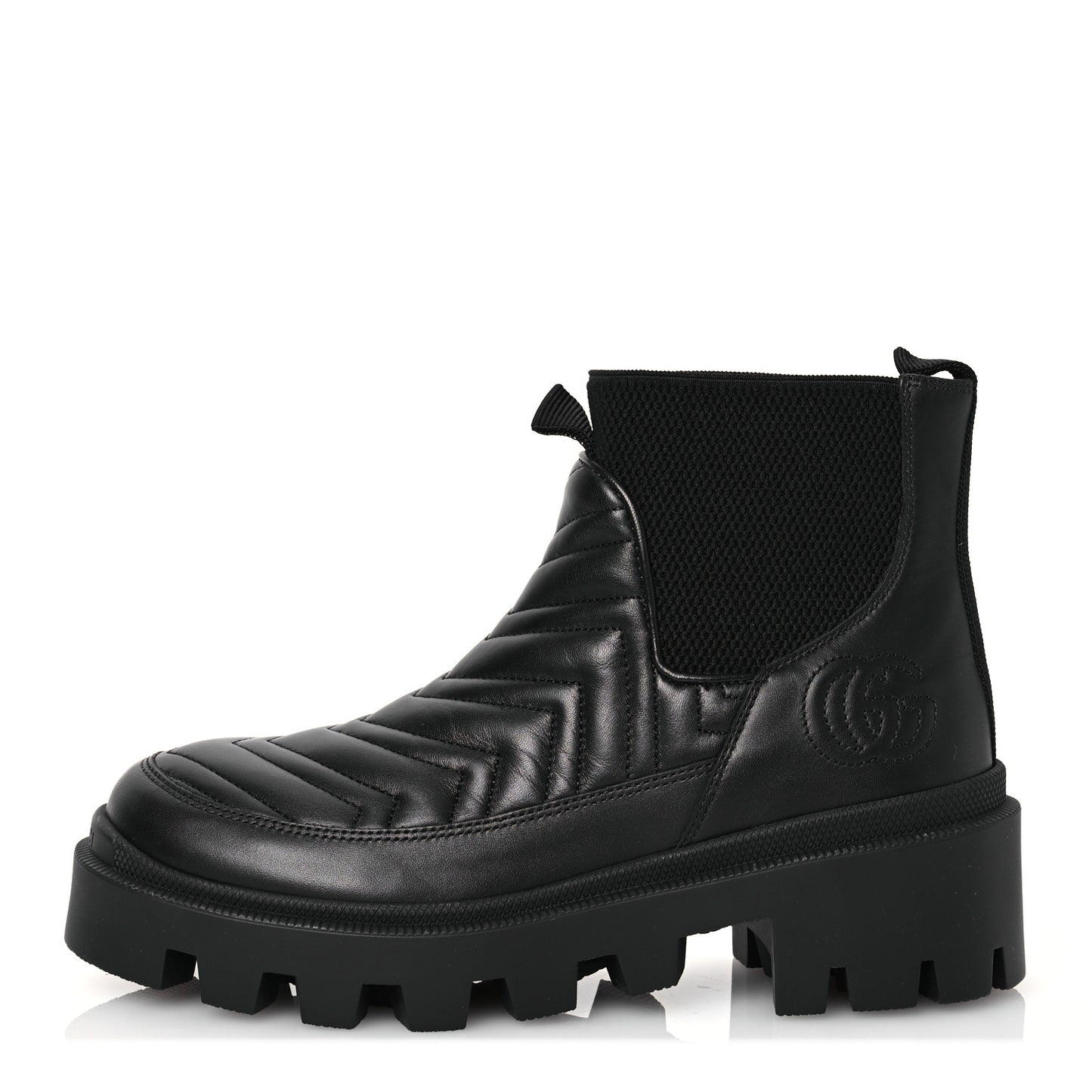 Calfskin Nappa Matelasse Frances Chelsea Boots 37 Black