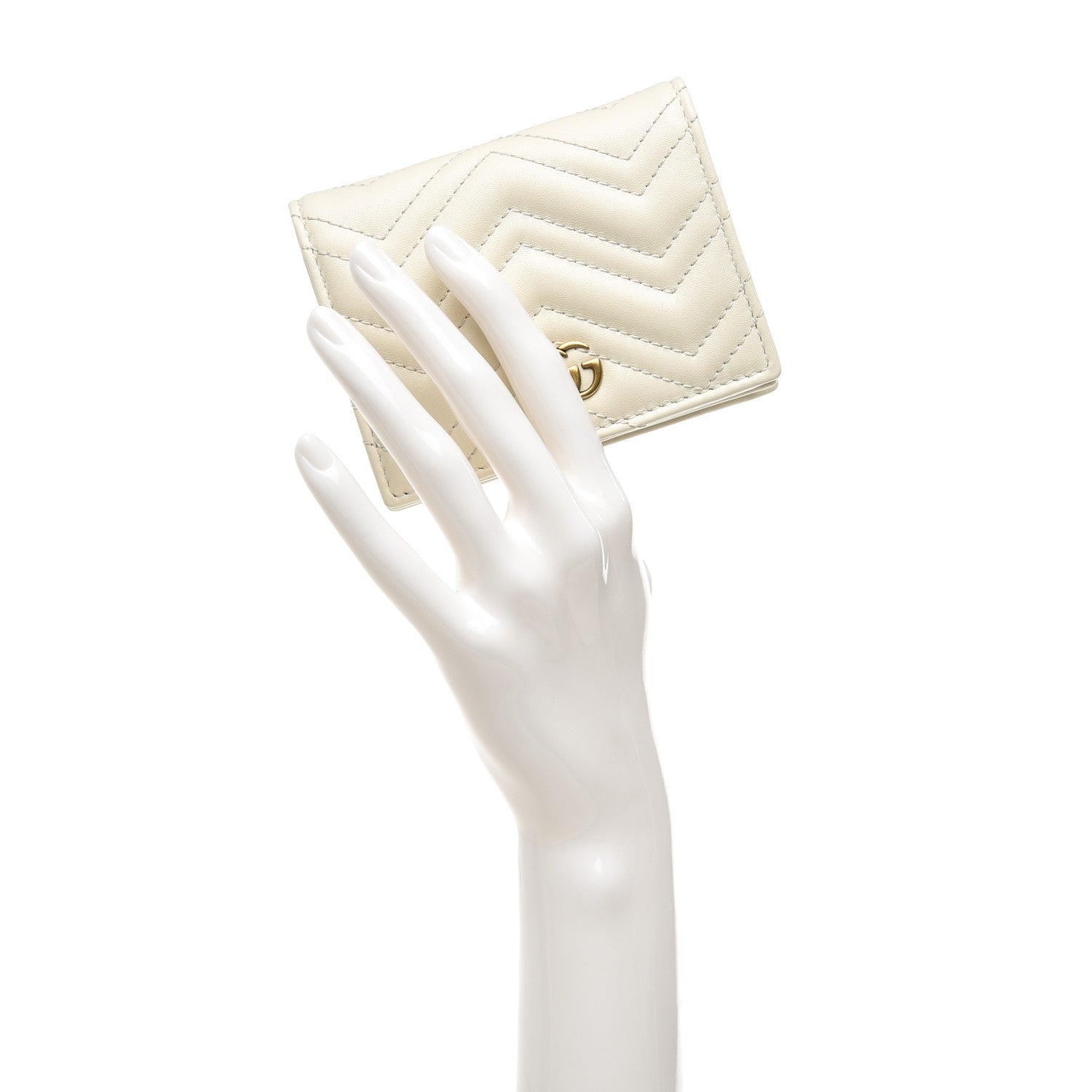 Gucci Calfskin Matelasse GG Marmont Card Case White 2 of 6