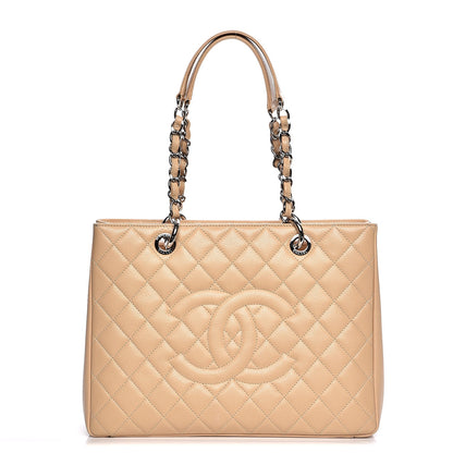 Chanel Caviar Quilted Grand Shopping Tote GST Beige Clair 1 of 9