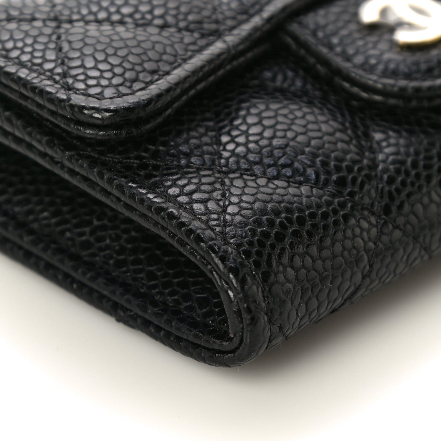 Chanel Caviar Quilted Flap Card Holder Wallet Black 10 of 12