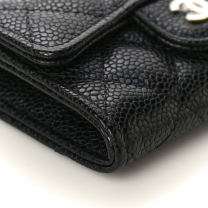 Chanel Caviar Quilted Flap Card Holder Wallet Black 10 of 12