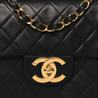 Chanel Lambskin Quilted XL Jumbo Single Flap Black 8 of 11
